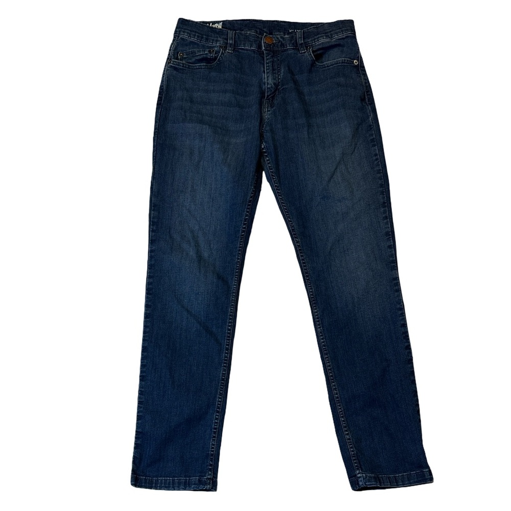 Mugsy mens 30x30 slim fit mid wash stretch denim blue jeans EUC